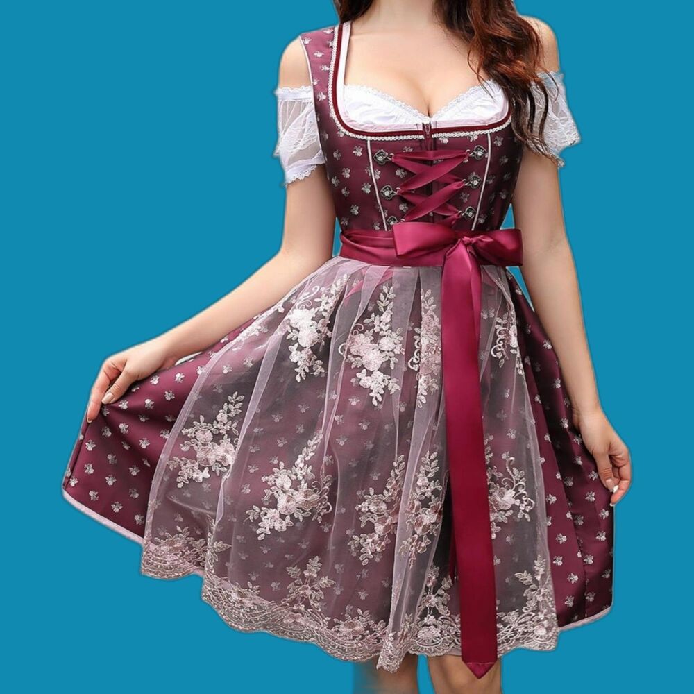YesFashion German Dirndl Dress Size Medium Costume 3-Piece Bavarian Oktoberfest